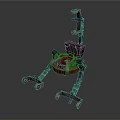 Mechanical Robotic Structure Featuring Multiple Legs Wheels Control Box And Bracket