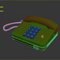 Green Classic Landline Telephone With Handset Keypad And Black Cord