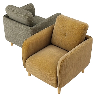 Single sofa fabric single chair 3d model