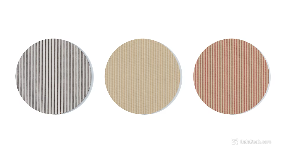 Modern Round Rugs with Striped Patterns in Gray Beige and Brown for Home Decor 3d model 