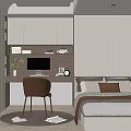 Modern Tatami Bedroom Interior Design With Tatami Bed Desk Chair And Window Blinds