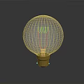 Modern Transparent Spherical Light Bulb With Golden Base Electronic Appliance