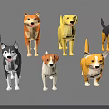 Low Poly Stylized Dogs Collection With Various Breeds And Friendly Expressions 3d model
