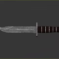 Sharp Tactical Knife With Yellow Red Gradient Blade And Brown Wooden Handle