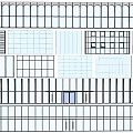 Different Grid And Striped Patterns In Modern Architectural Design Elements 3d model