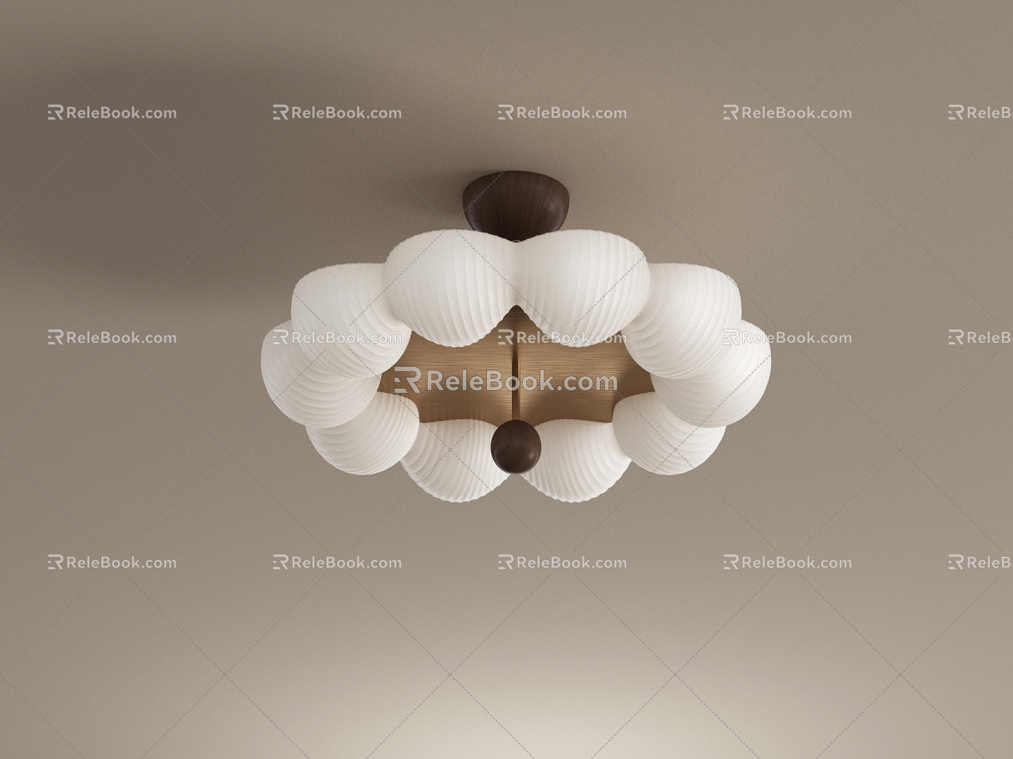 French cream chandelier ceiling lamp 3d model