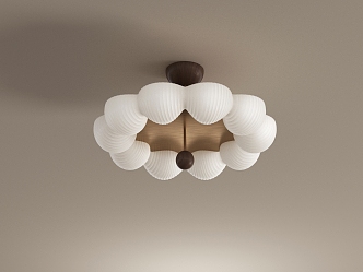 French cream chandelier ceiling lamp 3d model