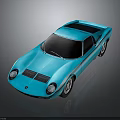 Blue Vintage Sports Car With Sleek Body And Distinct Front Grille