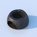 Black Matte Finish Household Item with Dual Circular Openings on Light Blue Background