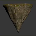 Modern Conical Decorative Art Piece With Green Orange Textured Surface In Contemporary Interior