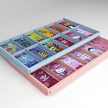 Colorful Phone Cases Display With Various Designs On Multi Tiered Shelves 3d model