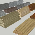 Various Types of Stone and Wood Materials Stacked for Building Projects