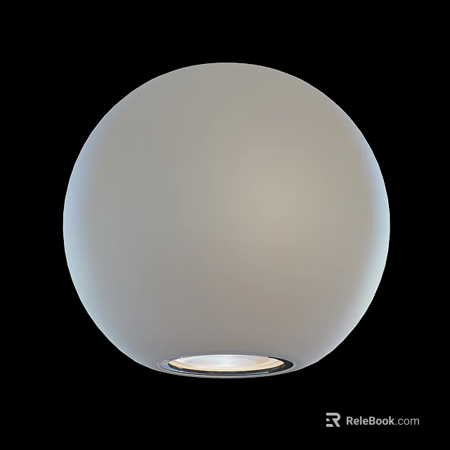 Modern White Globe Pendant Light with Frosted Glass Shade and Warm Illumination 3d model 