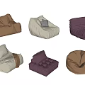 Stylish Bean Bag Chairs In Brown Beige Purple With Various Designs And Cushions