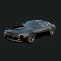 Classic Black Two Door Muscle Car With Sleek Exterior And Sporty Wheels