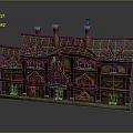 Cartoon Fairy Tale House Scene With Multiple Chimneys Pointed Roof And Decorative Windows
