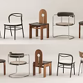Modern Stylish Leisure Chairs With Wooden Frames Metal Legs And Curved Backrests