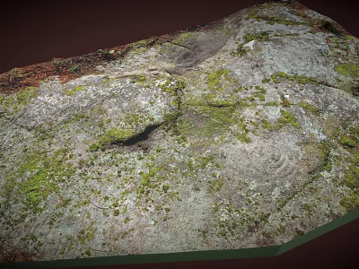 Natural Scenic Landscape With Moss Covered Rock Surface Natural Textures And Weathered Cracks 3d model
