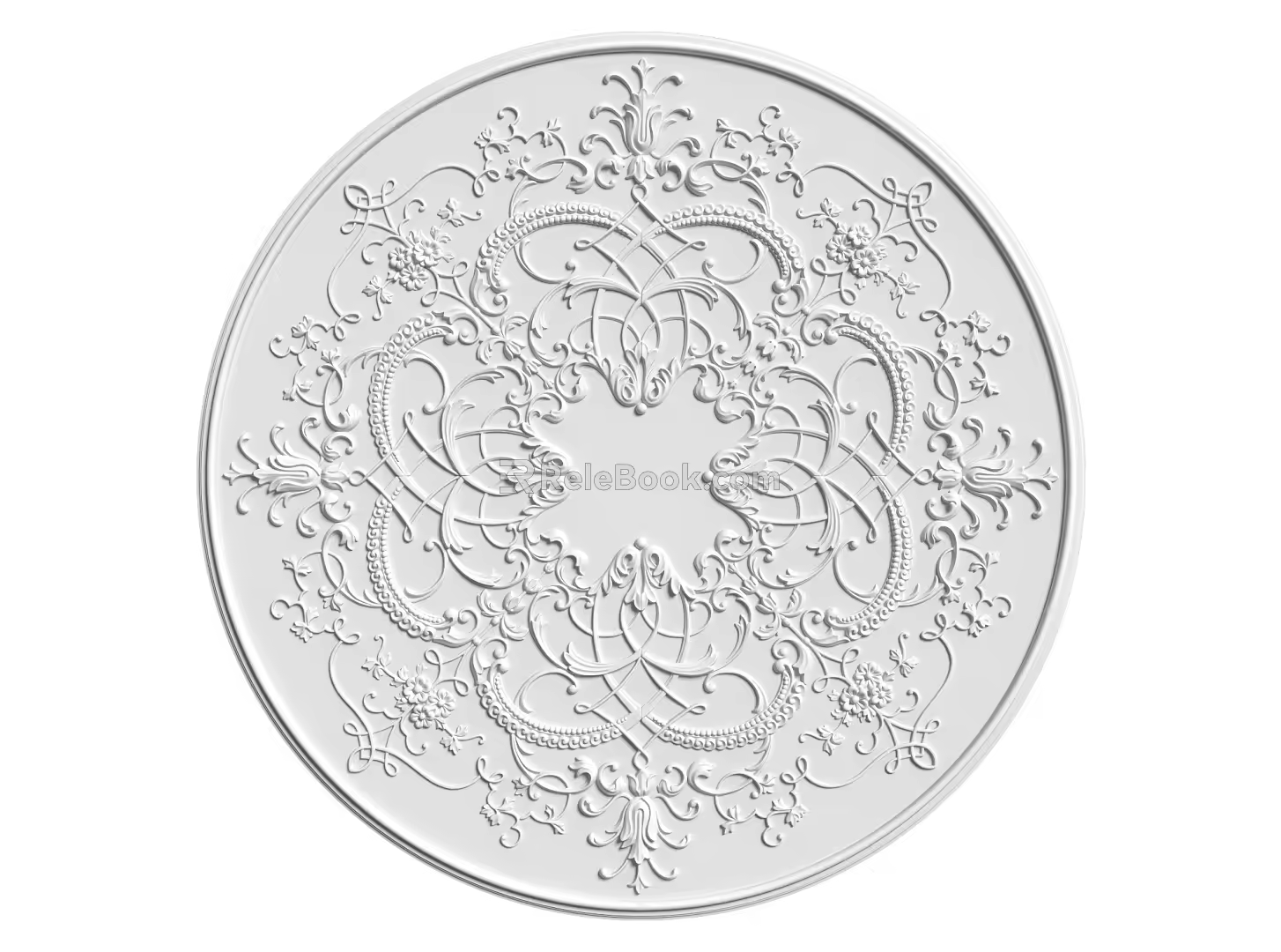 European-style lamp panel gypsum component carved 3d model
