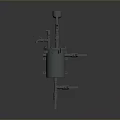 Mechanical Industrial Vessel With Pipes Valves Top Fitting And Support Base