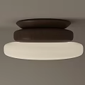 Simple Modern Ceiling Light With White Lampshade And Dark Wooden Base