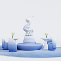Modern Wind Science and Technology Sense Kindergarten Science Room Exploration Room Space Table and Chair Combination 3d model