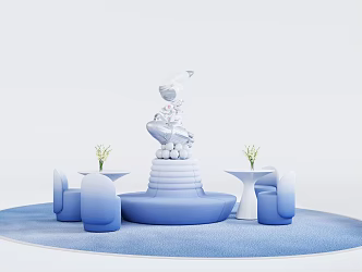 Modern Wind Science and Technology Sense Kindergarten Science Room Exploration Room Space Table and Chair Combination 3d model