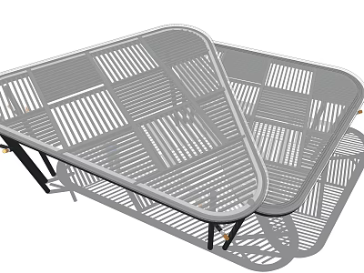 Modern Metal Pergola Design With Grid Pattern Roof And Black Frame Structure 3d model