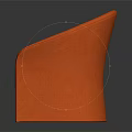 Modern Orange Upholstered Accent Chair With Curved Backrest And Armrests