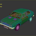 Vintage Green Two Door Coupe With Sleek Body And Retro Design