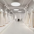 Bridal Shop Interior Showcasing Elegant Wedding Dresses In Bright Space