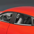 Red High Performance Sporty Car With Aerodynamic Body Sharp Front Design And Alloy Wheels