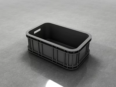 Heavy Duty Industrial Plastic Storage Crate With Rectangular Shape And Stackable Design 3d model