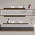 Modern Company Reception Area Bar Reception Desk 3d model