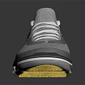 Gray Mesh Sporty Shoes With White Laces White And Gold Sole And Air Cushion
