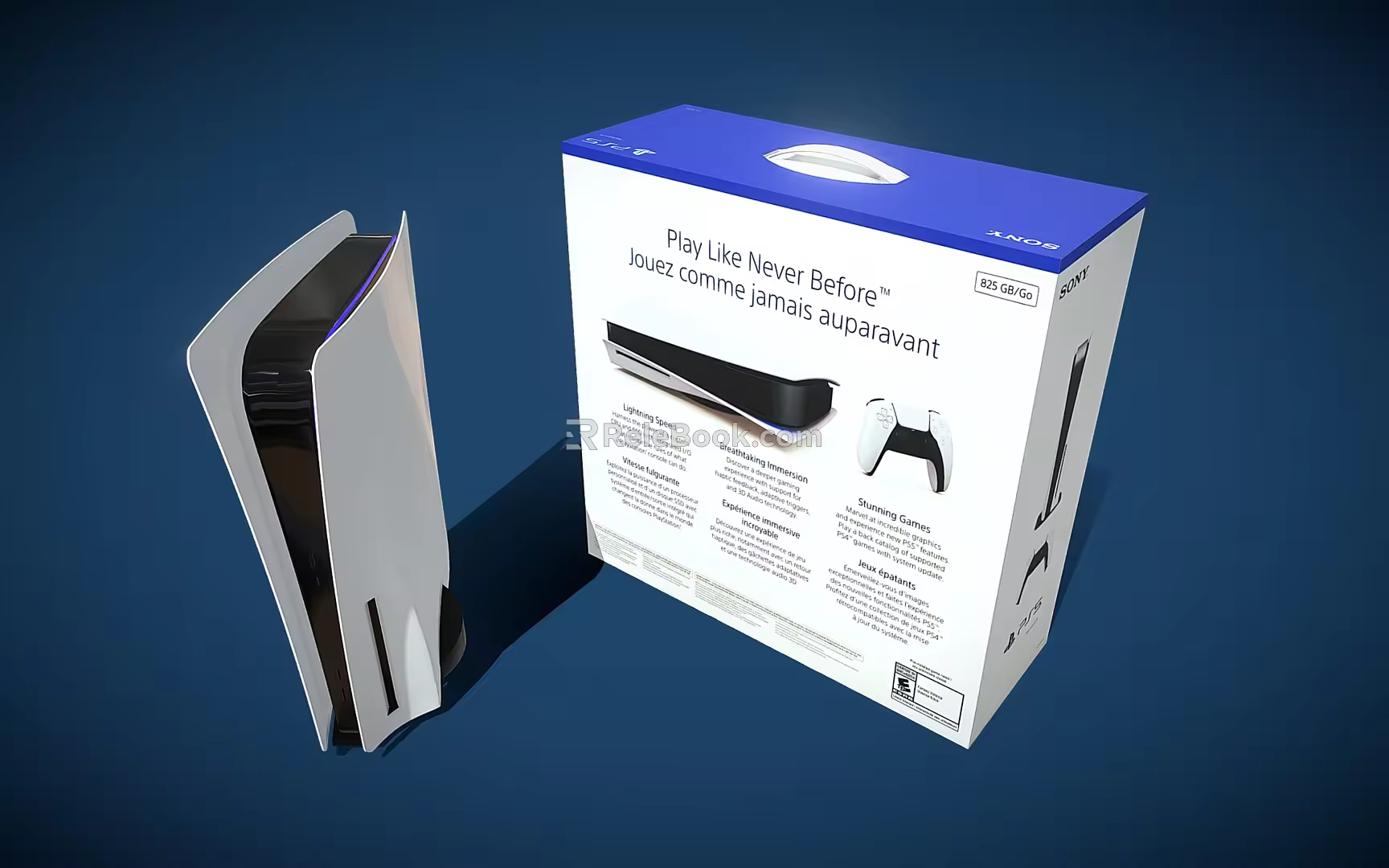 Modern PS5 game console 3d model