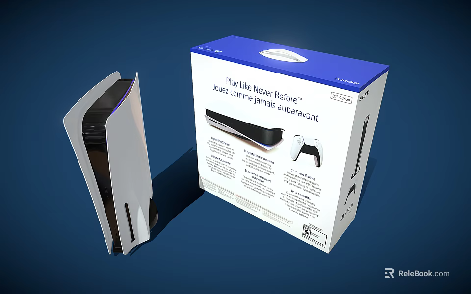 Next Gen Entertainment Console With Controller And Box For Enhanced Gaming Experience 3d model 