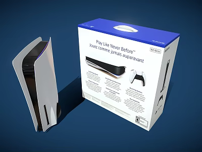 Next Gen Entertainment Console With Controller And Box For Enhanced Gaming Experience 3d model