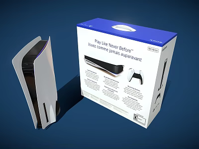 Next Gen Entertainment Console With Controller And Box For Enhanced Gaming Experience 3d model