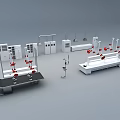 Industrial Equipment Factory Layout With Production Line Machinery And Workstations