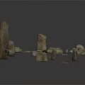 Stone and Wood Natural Elements for Scattered Decorative 3d model