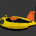 Vibrant Orange Yellow Passenger Plane With Propeller Single Engine Transparent Cockpit And Wings 3d model