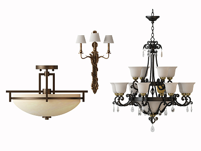 European-style lamp combination chandelier model