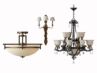 European-style lamp combination chandelier 3d model