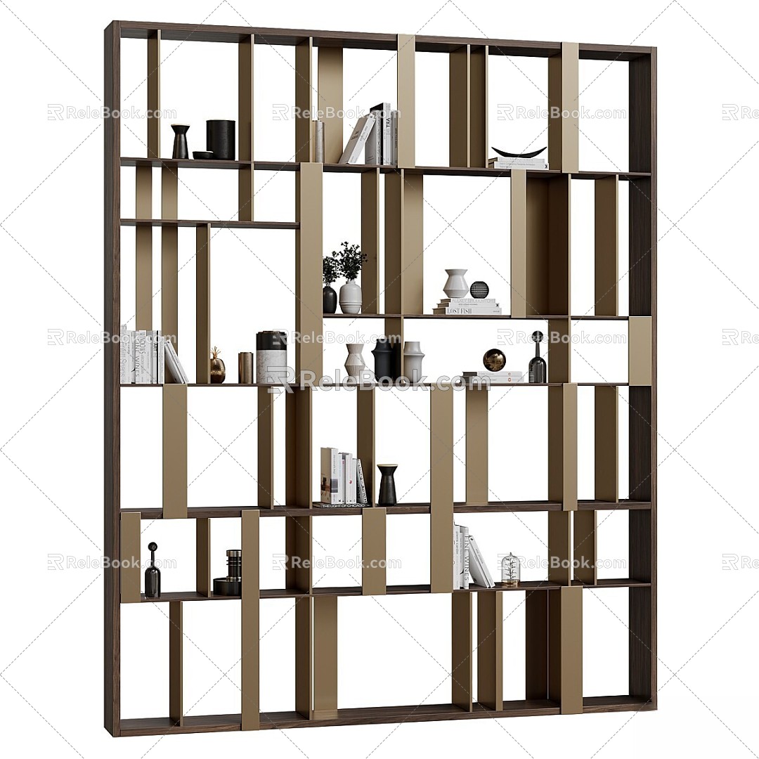 Modern Storage Cabinet Rack Shelf Decoration 3d model