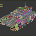 Modern Military Tank With Armored Body Tracks And Turret Design