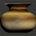 Shiny Golden Decorative Vase With Unique Wide Mouth And Round Ceramic Body For Home Decor