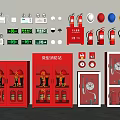 Fire hydrant fire extinguisher fire station safety exit alarm fire lighting lamp 3d model