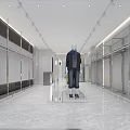 Modern Stylish Clothing Store Interior With Display Racks Mannequin And Apparel Displays