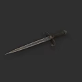 Classic Vintage Dagger With Ornate Handle And Sharp Metal Blade Design